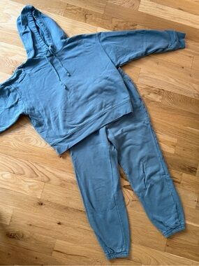 Girlfriend Collective Light Blue Hoodie and Jogger Set